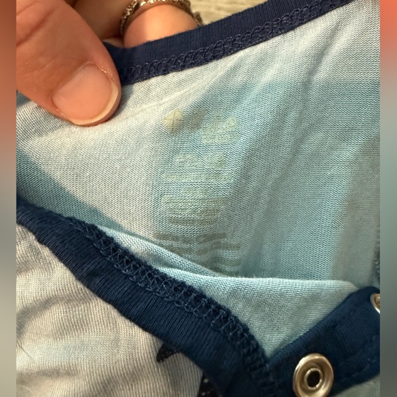 Kyte BABY Blue Shark Print Shortall - Picture 2 of 3